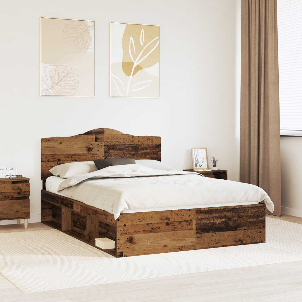 Bettrahmen Altholz 160 x 200 cm Massives Kiefernholz