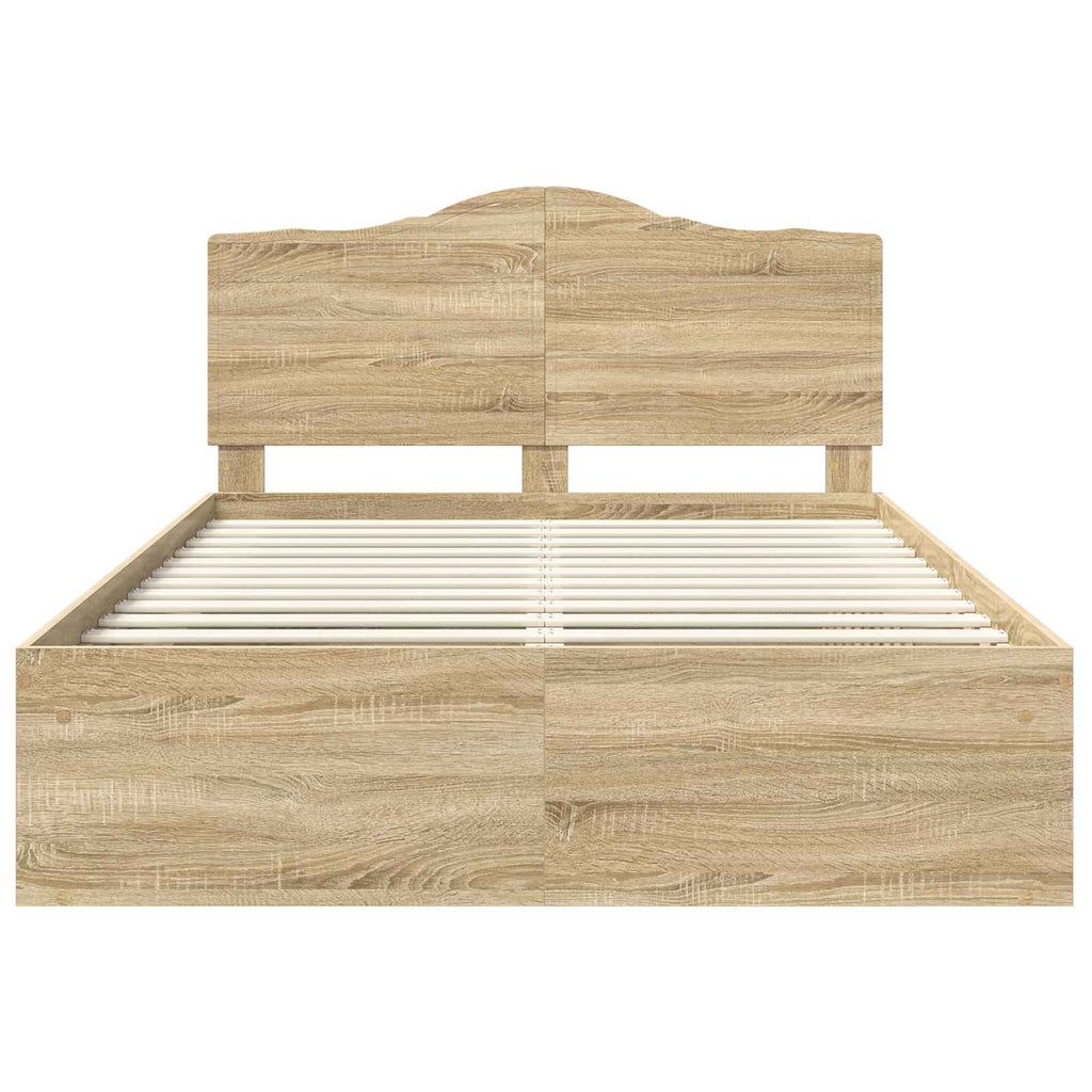 Bettrahmen Sonoma-Eiche 150 x 200 cm Massives Kiefernholz