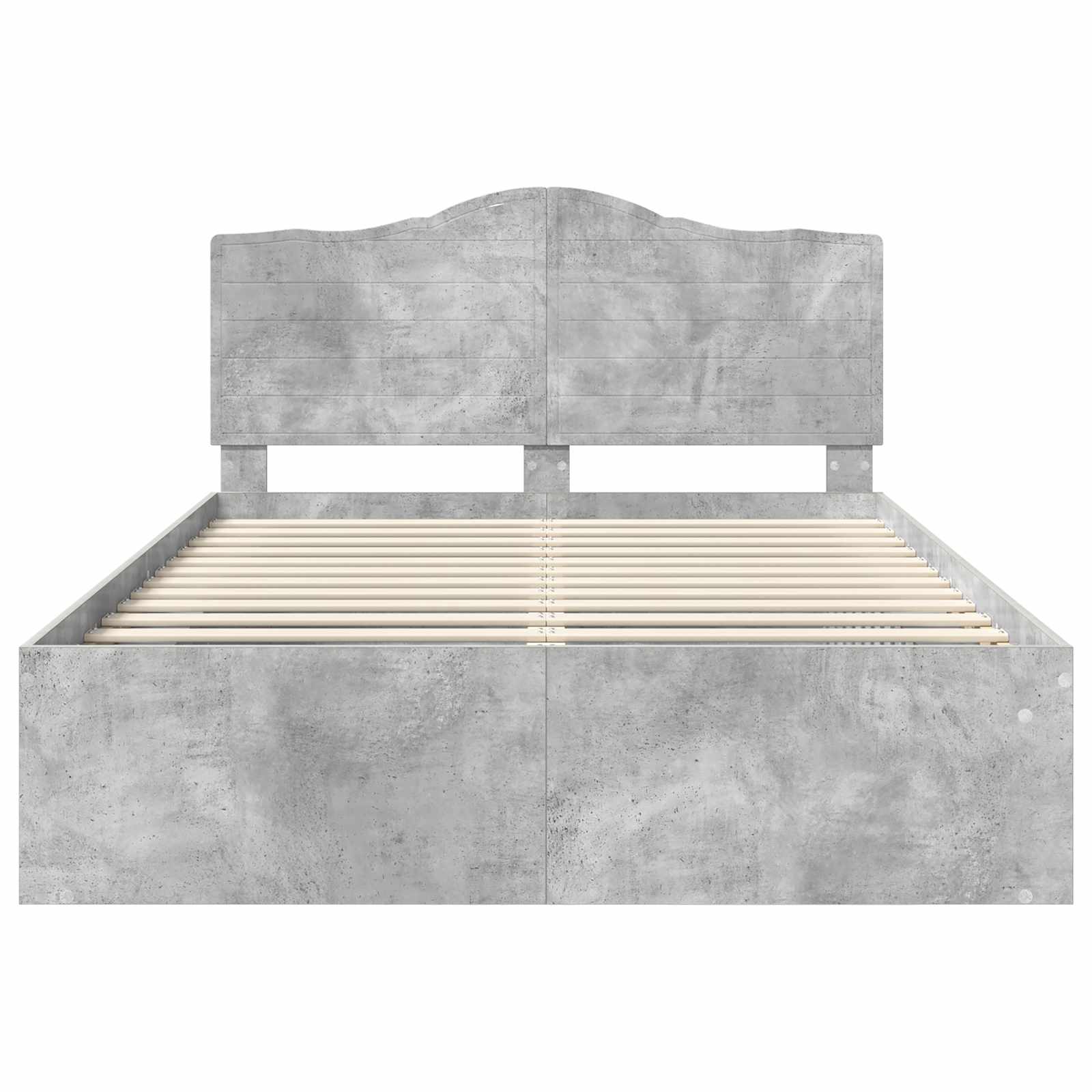 Bettrahmen Beton Grau 150 x 200 cm Massives Kiefernholz