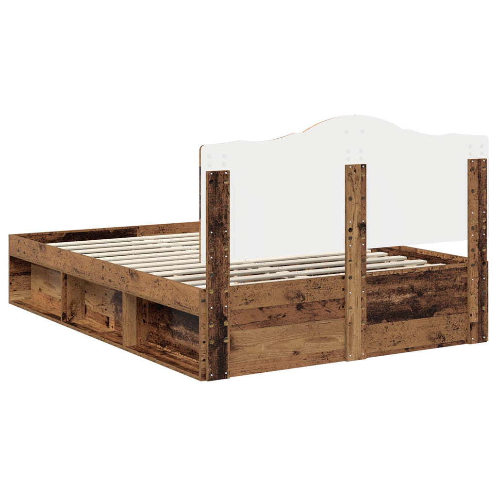 Bettrahmen Altholz 150 x 200 cm Massives Kiefernholz
