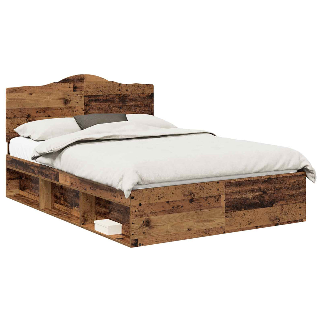 Bettrahmen Altholz 140 x 190 cm Massives Kiefernholz