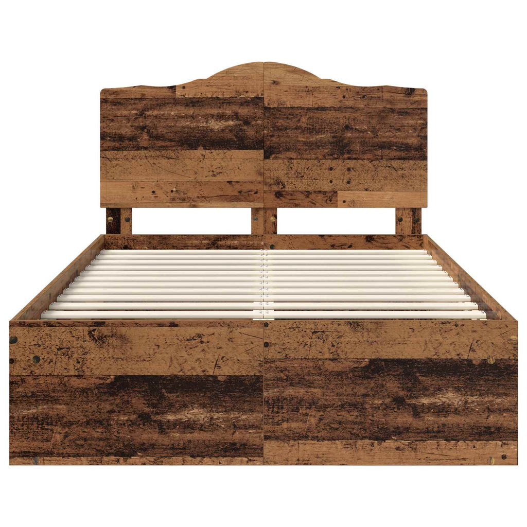 Bettrahmen Altholz 120 x 200 cm Massives Kiefernholz