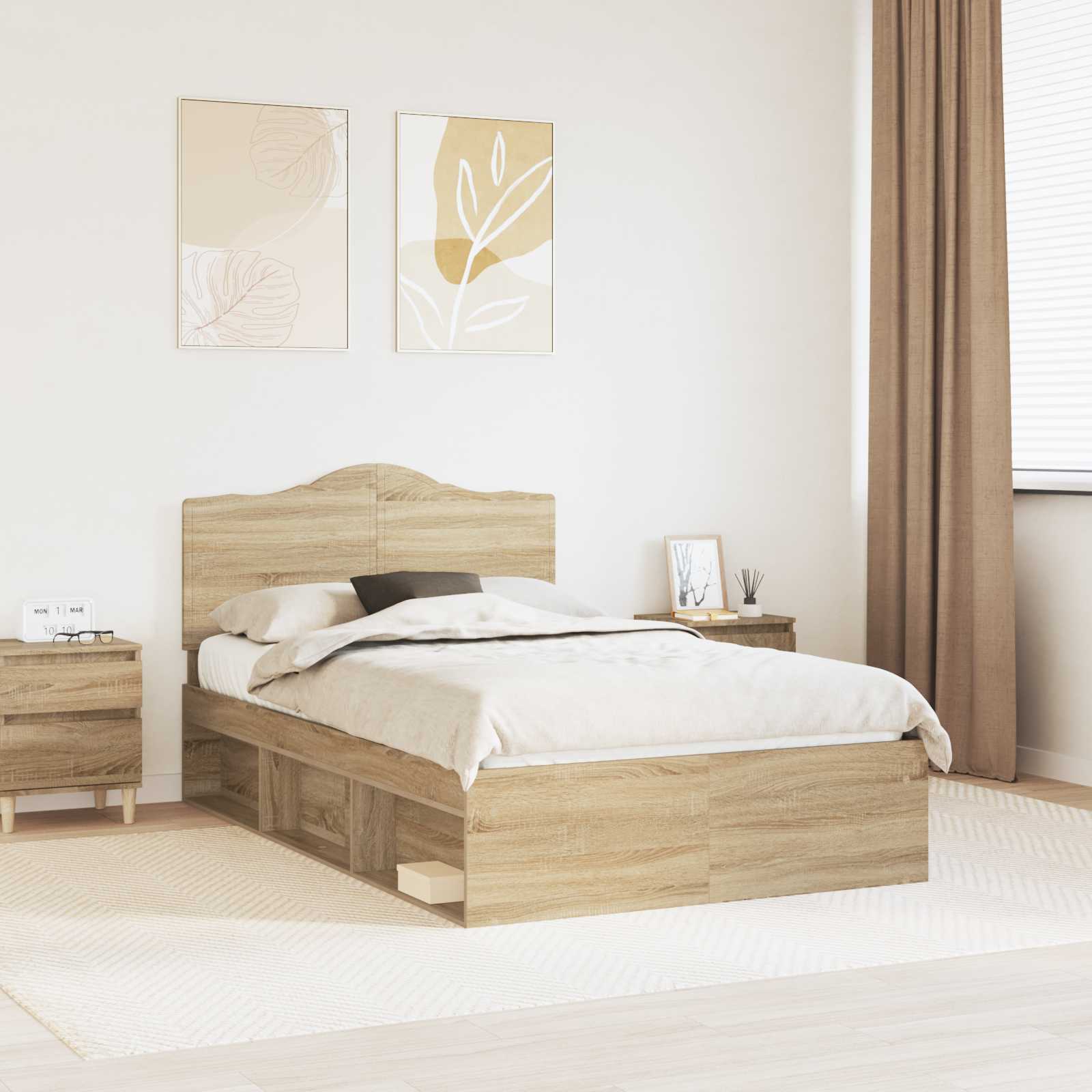 Bettrahmen Sonoma 120 x 190 cm Massives Kiefernholz