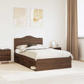 Bettrahmen Braun Eichen-Optik 120 x 190 cm Massives Kiefernholz