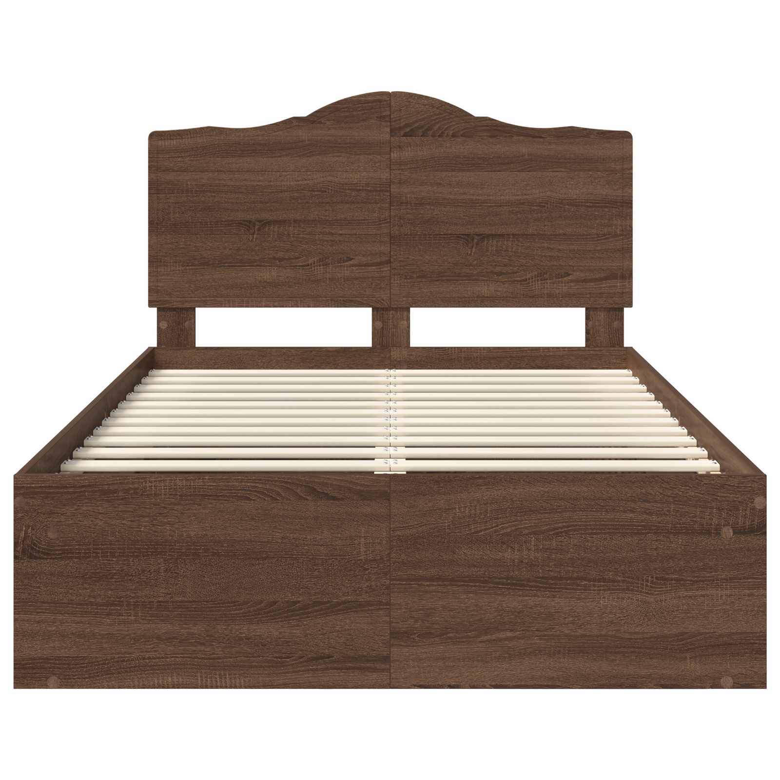 Bettrahmen Braun Eichen-Optik 120 x 190 cm Massives Kiefernholz