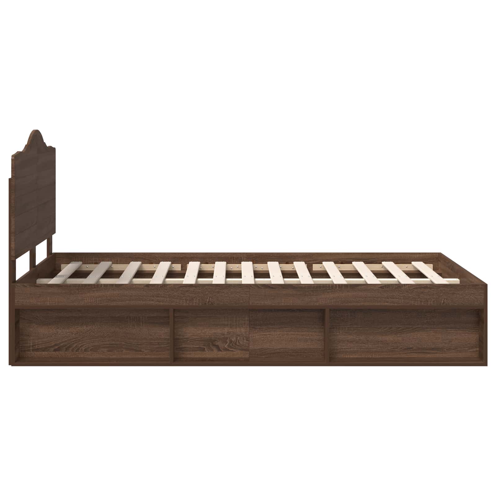 Bettrahmen Braun Eichen-Optik 120 x 190 cm Massives Kiefernholz