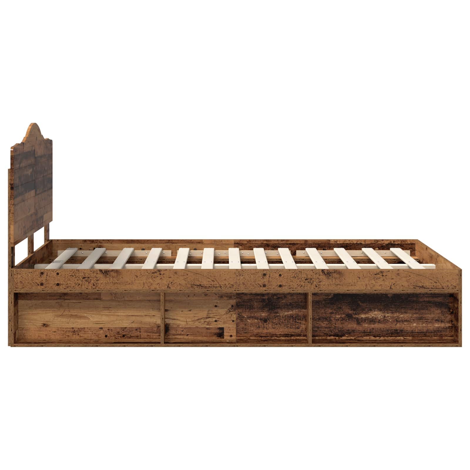 Bettrahmen Altholz 120 x 190 cm Massives Kiefernholz