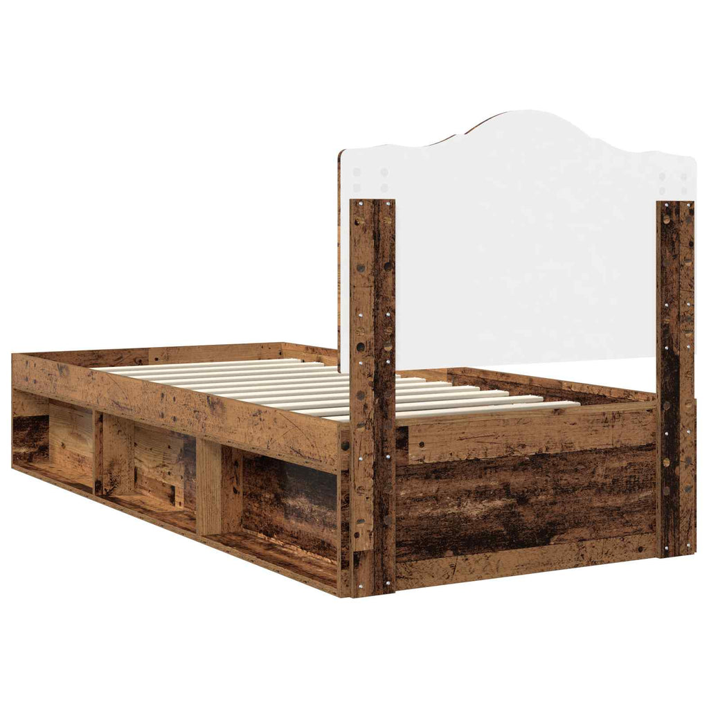 Bettrahmen Altholz 100 x 200 cm Massives Kiefernholz