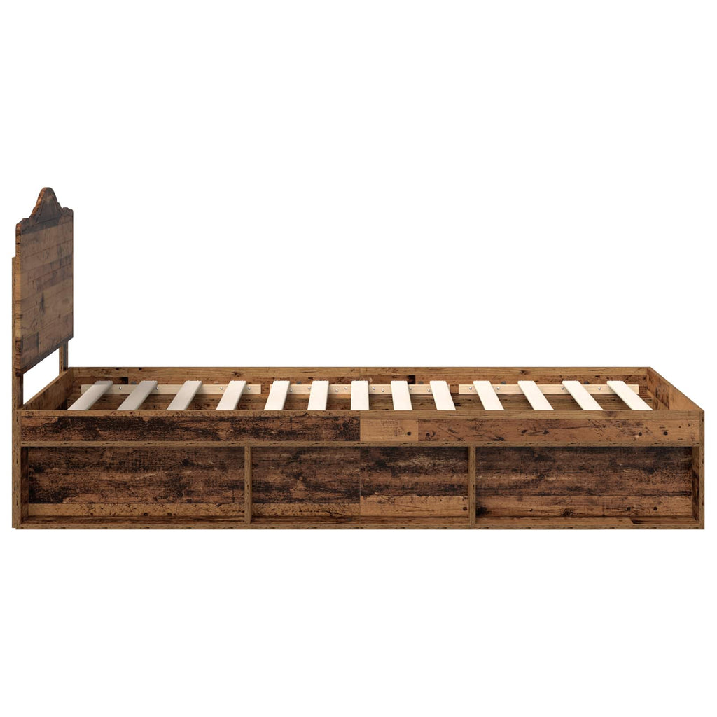 Bettrahmen Altholz 100 x 200 cm Massives Kiefernholz