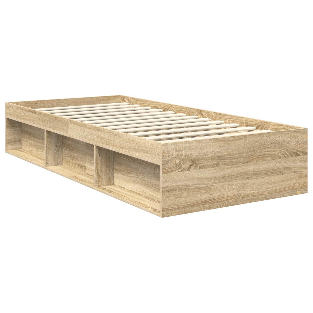 Bettrahmen Sonoma-Eiche 90 x 200 cm Massives Kiefernholz