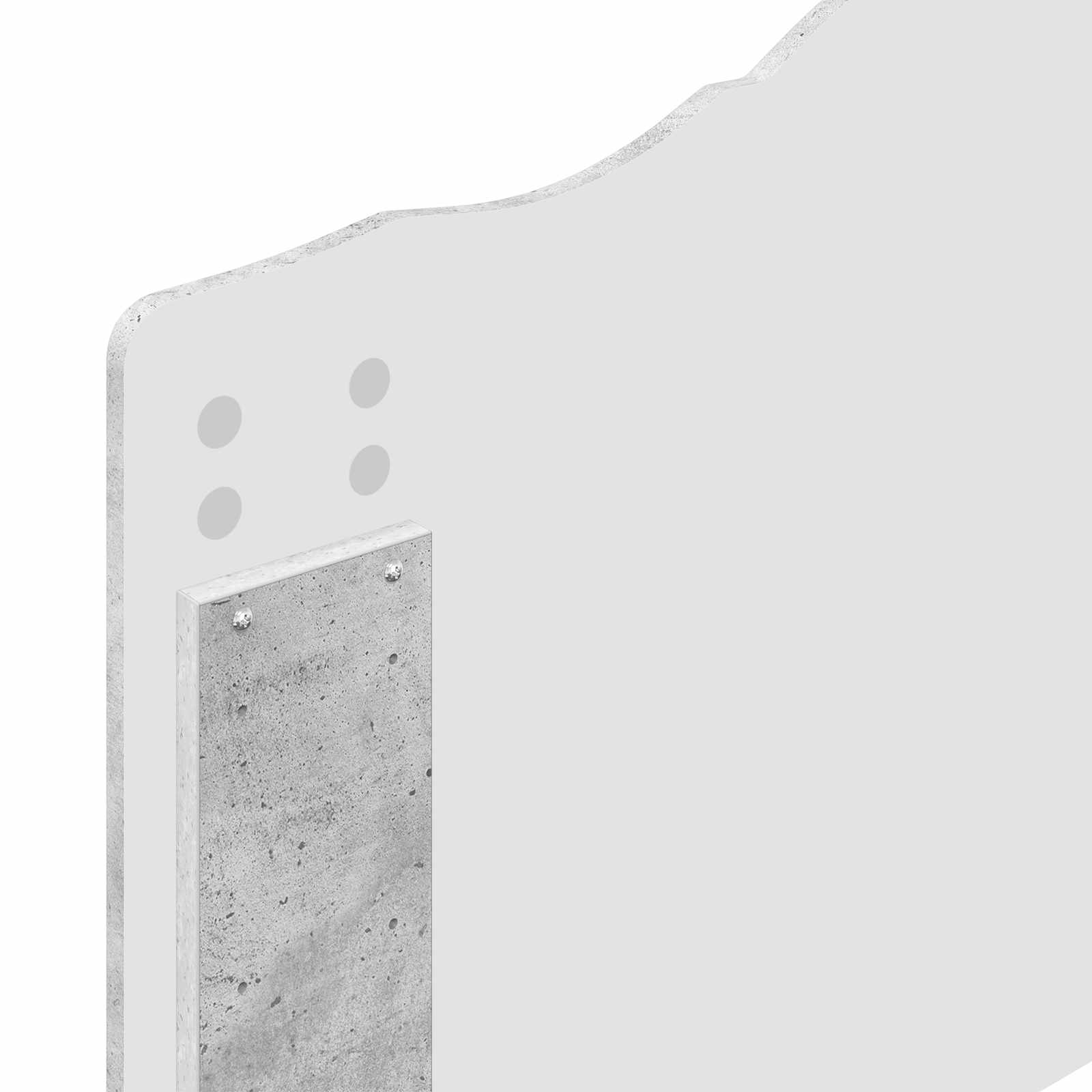 Bettrahmen mit Kopfteil Beton 90 x 200 cm Massives Kiefernholz