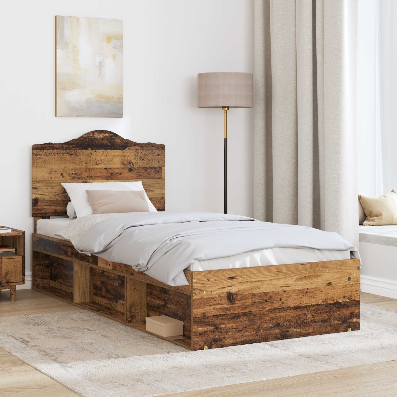 Bettrahmen Altholz 90 x 200 cm Massives Kiefernholz