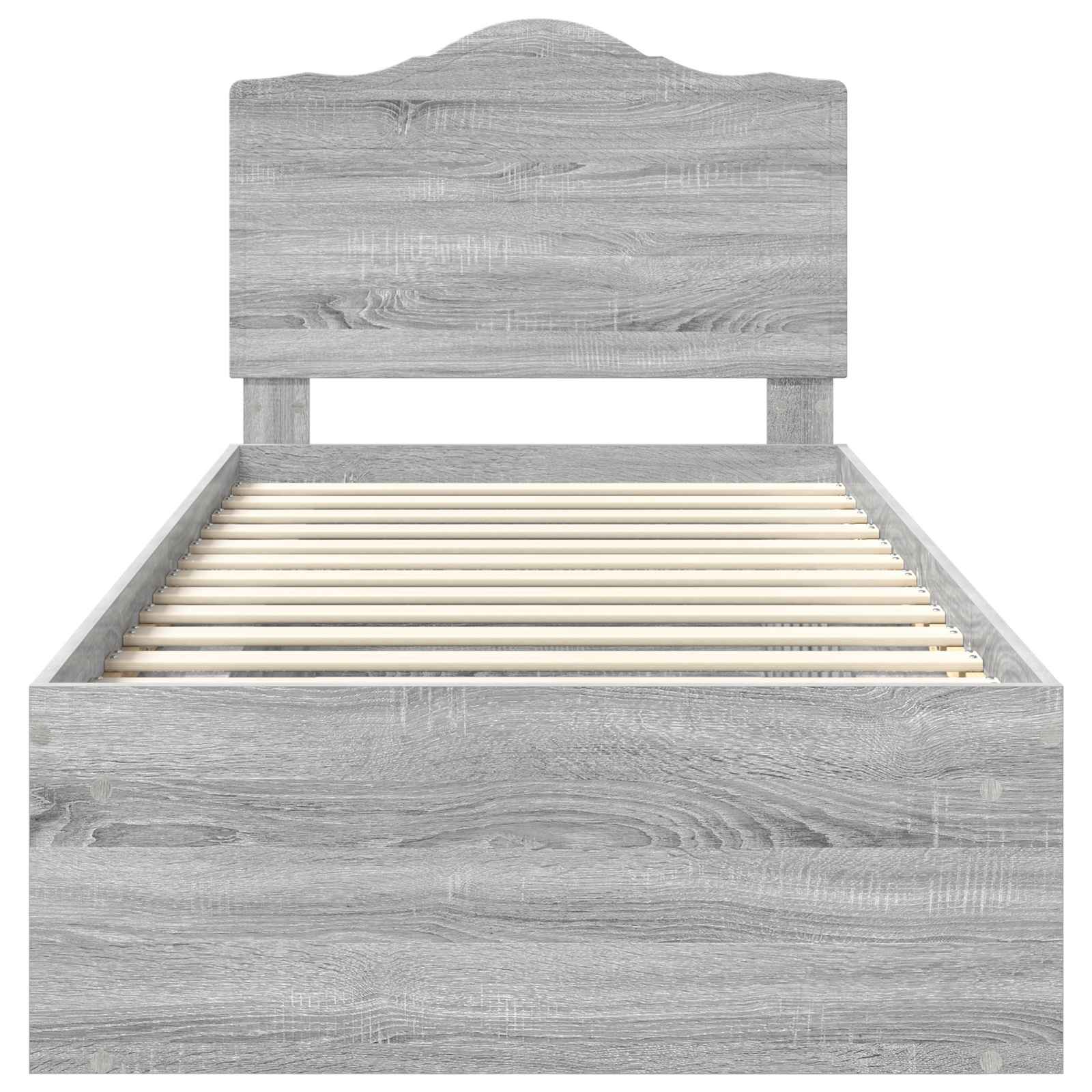 Bettrahmen Graues Sonoma 90 x 190 cm Massives Kiefernholz