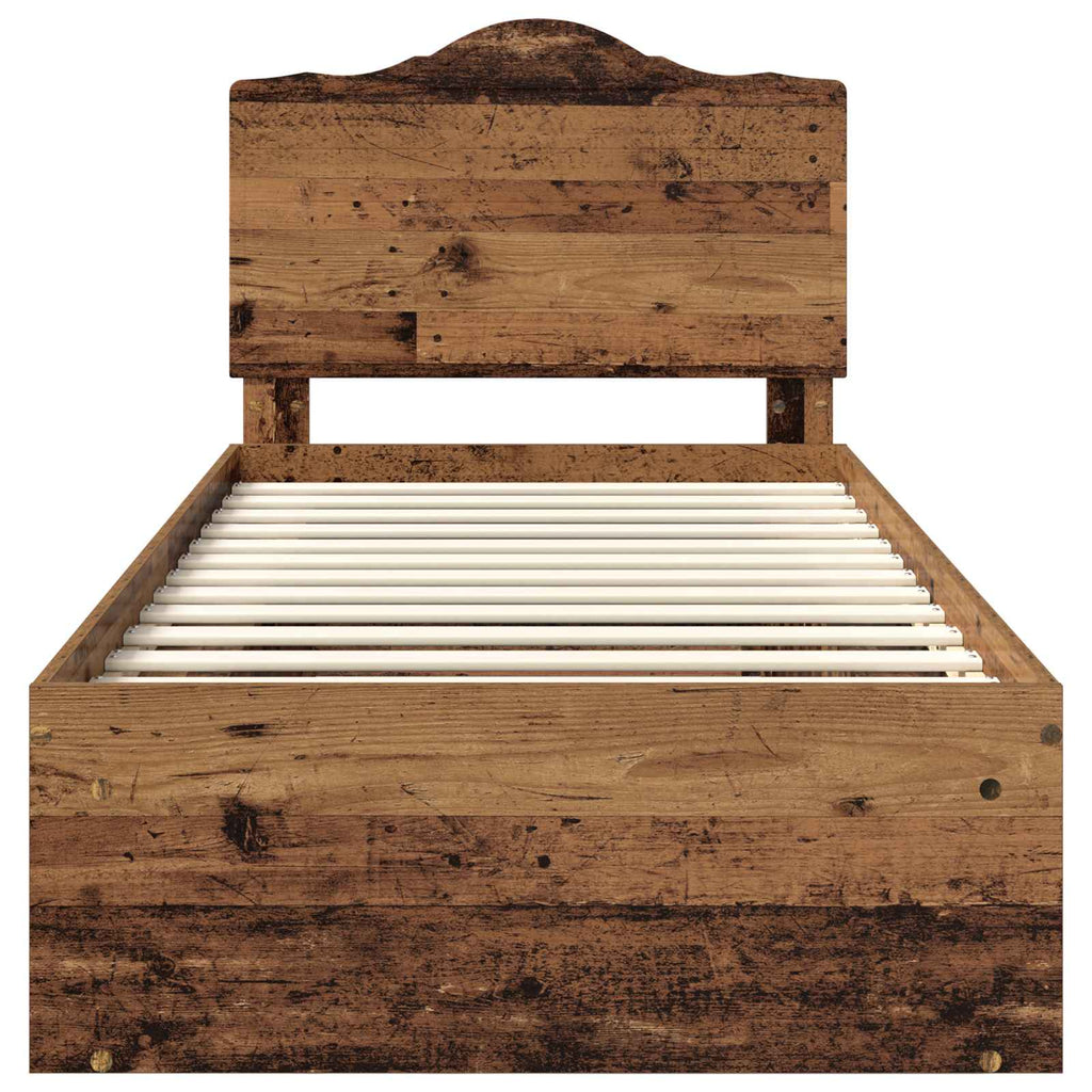Bettrahmen Altholz 75 x 190 cm Massives Kiefernholz