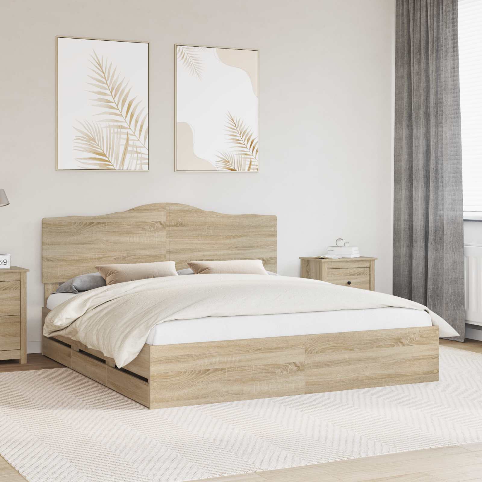 Bettrahmen Sonoma-Eiche 200 x 200 cm Ingenieurs Holz