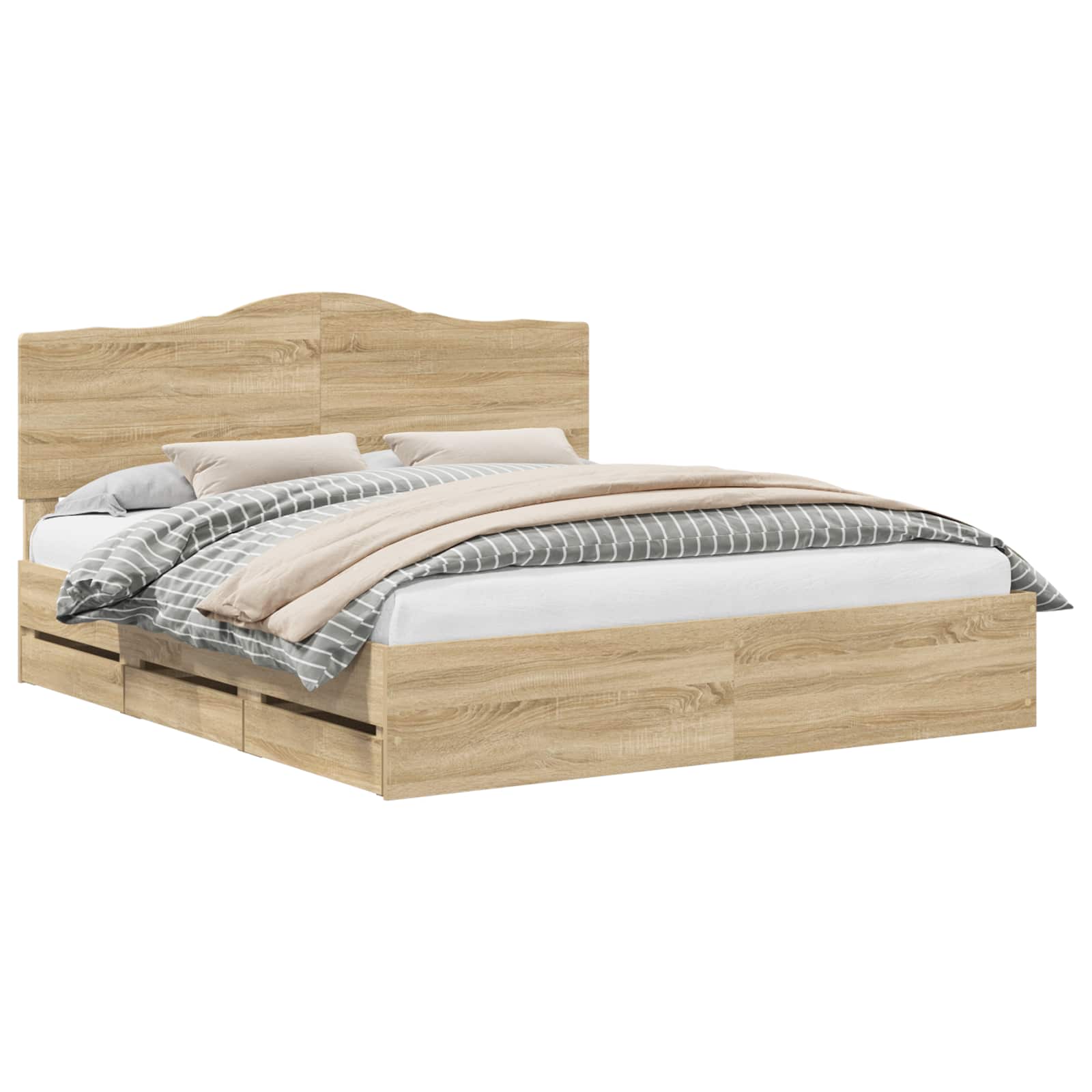 Bettrahmen Sonoma-Eiche 200 x 200 cm Ingenieurs Holz