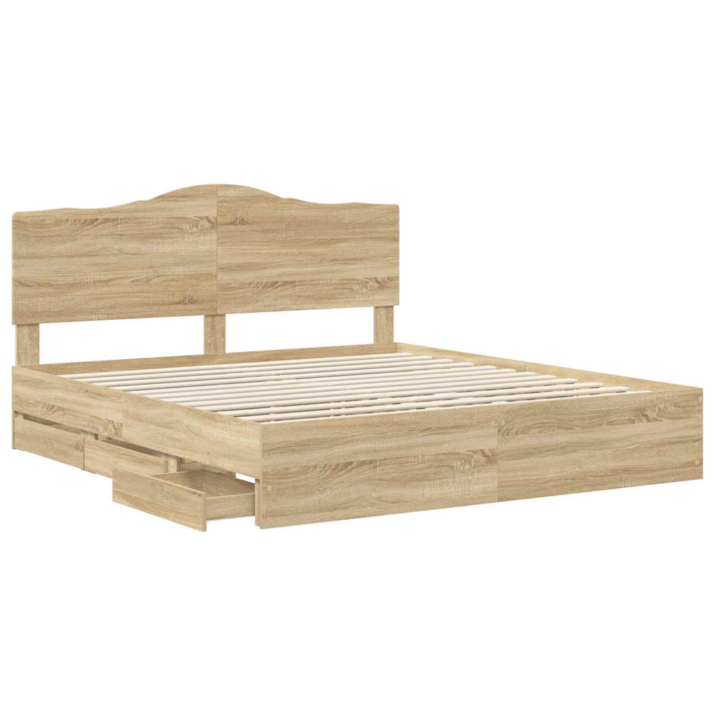Bettrahmen Sonoma-Eiche 200 x 200 cm Ingenieurs Holz