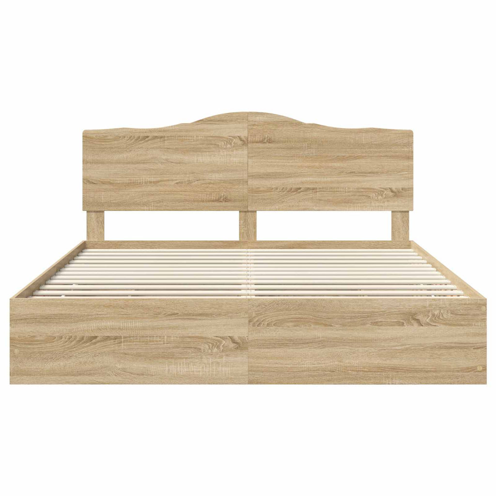 Bettrahmen Sonoma-Eiche 200 x 200 cm Ingenieurs Holz