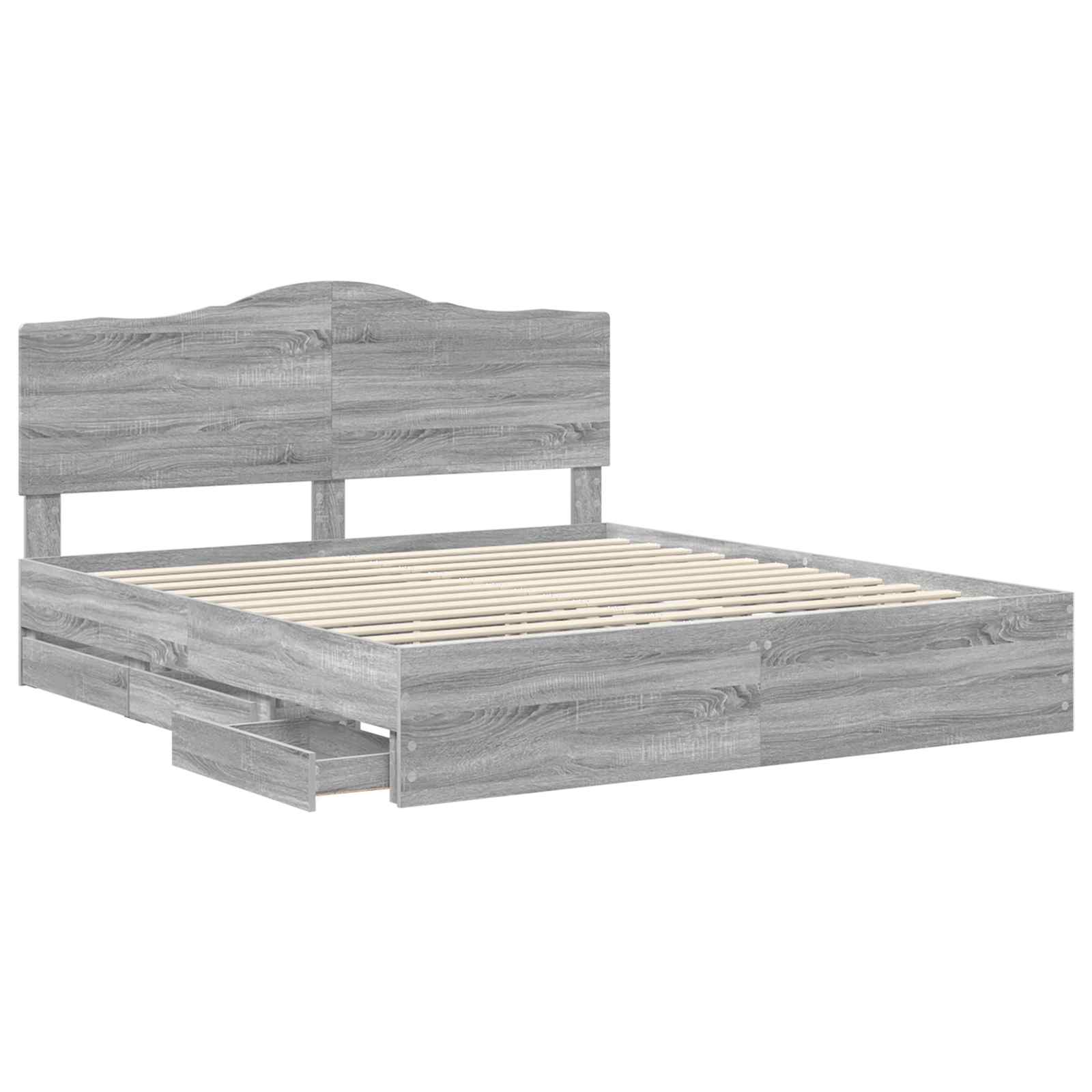 Bettrahmen Graues Sonoma 200 x 200 cm Ingenieurs Holz
