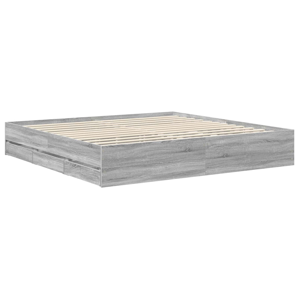 Bettrahmen Graues Sonoma 200 x 200 cm Ingenieurs Holz