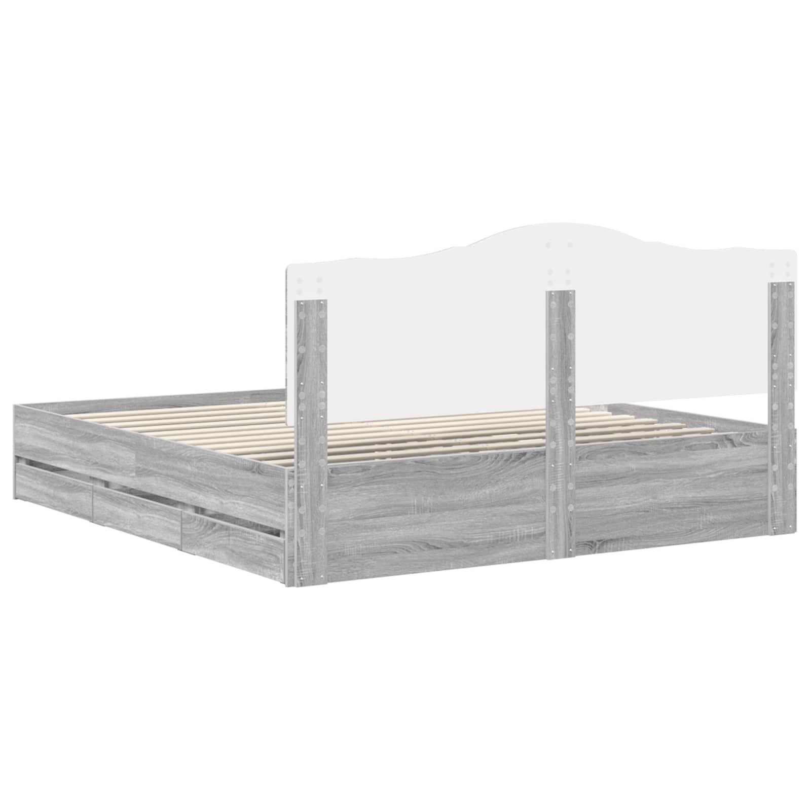 Bettrahmen Graues Sonoma 200 x 200 cm Ingenieurs Holz