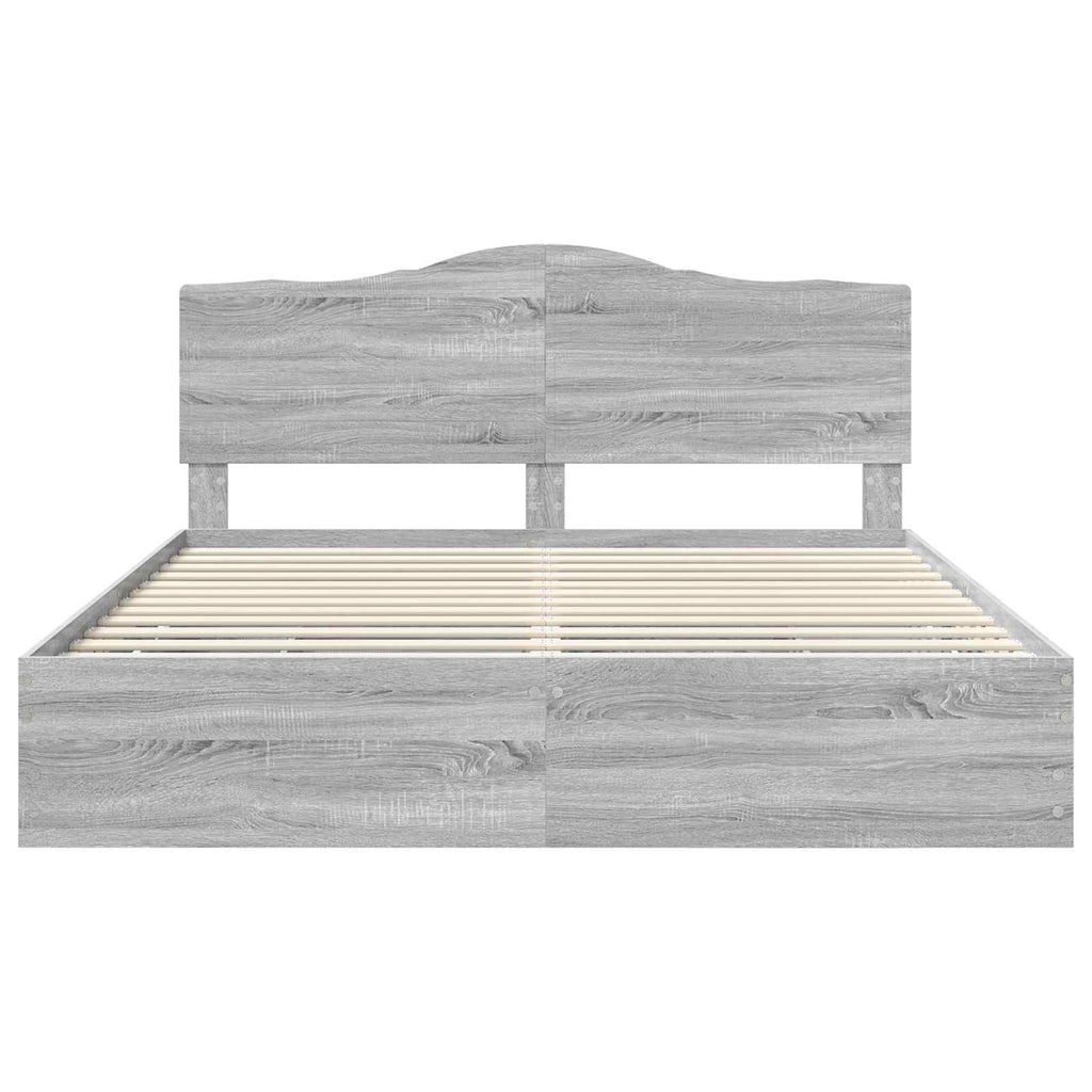 Bettrahmen Graues Sonoma 200 x 200 cm Ingenieurs Holz