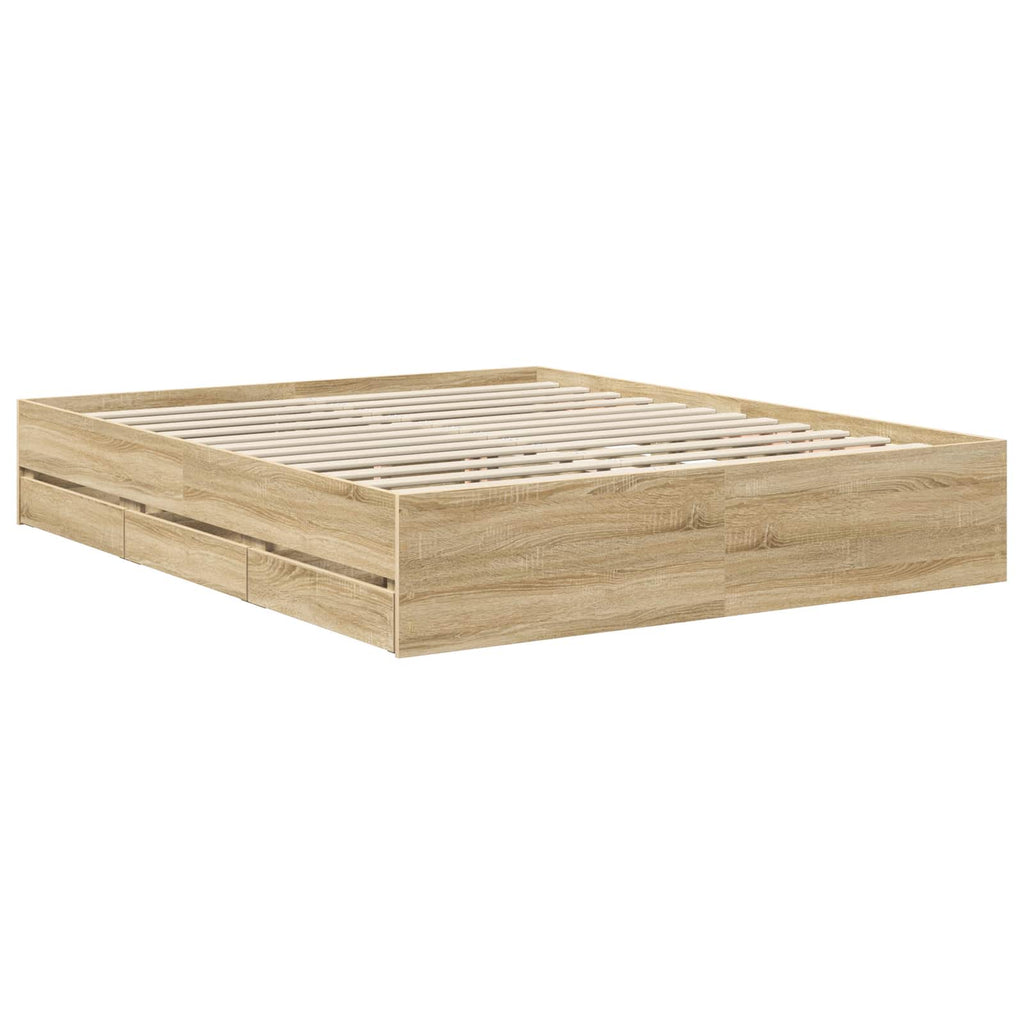 Bettrahmen Sonoma-Eiche 160 x 200 cm Ingenieurs Holz