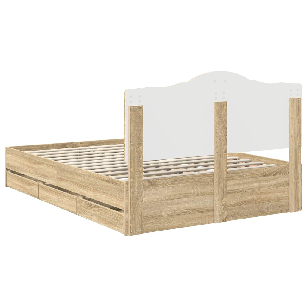 Bettrahmen Sonoma-Eiche 160 x 200 cm Ingenieurs Holz
