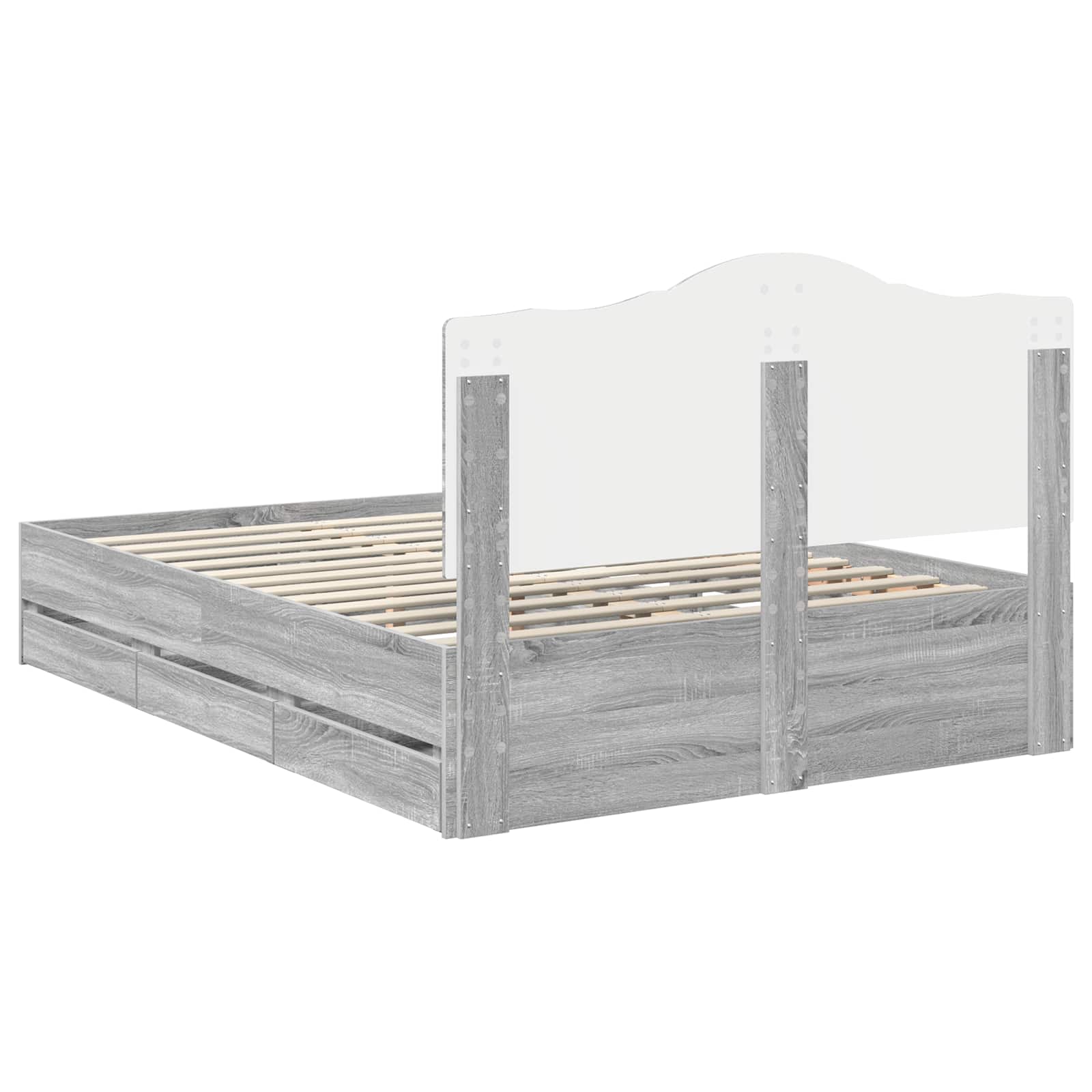 Bettrahmen Graues Sonoma 150 x 200 cm Ingenieurs Holz