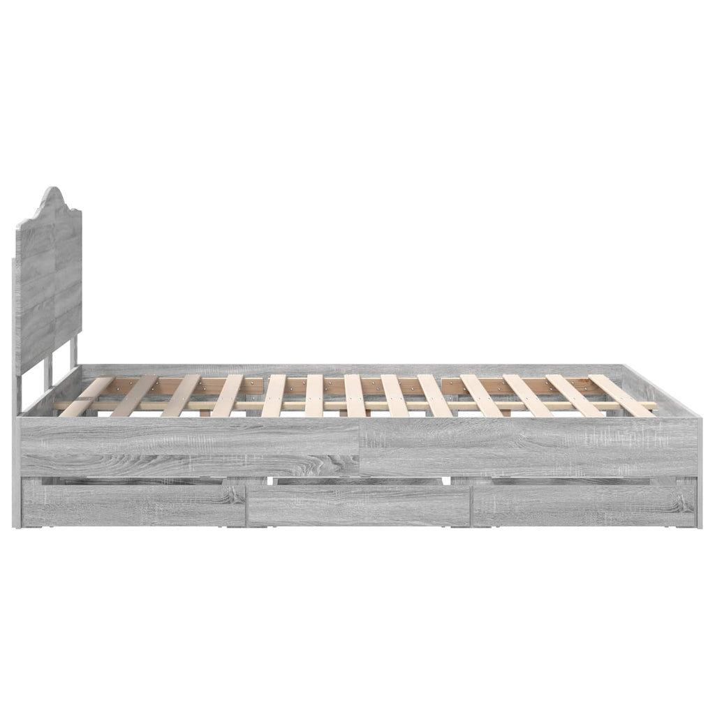 Bettrahmen Graues Sonoma 140 x 200 cm Ingenieurs Holz