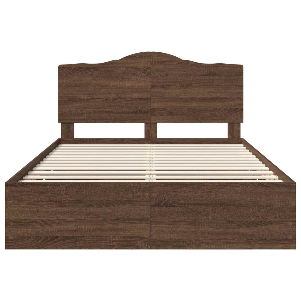 Bettrahmen Braun Eichen-Optik 140 x 200 cm Ingenieurs Holz