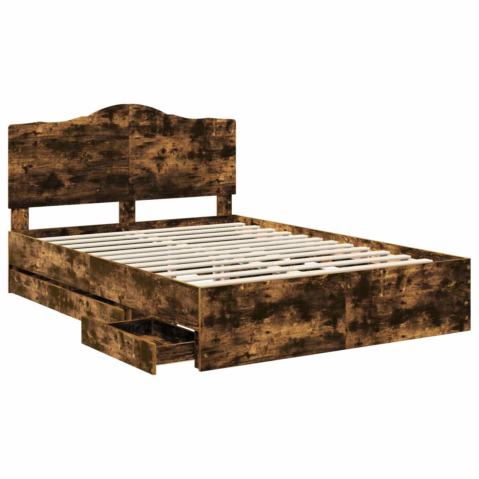 Bettrahmen Geräucherte Eiche 140 x 190 cm Ingenieurs Holz