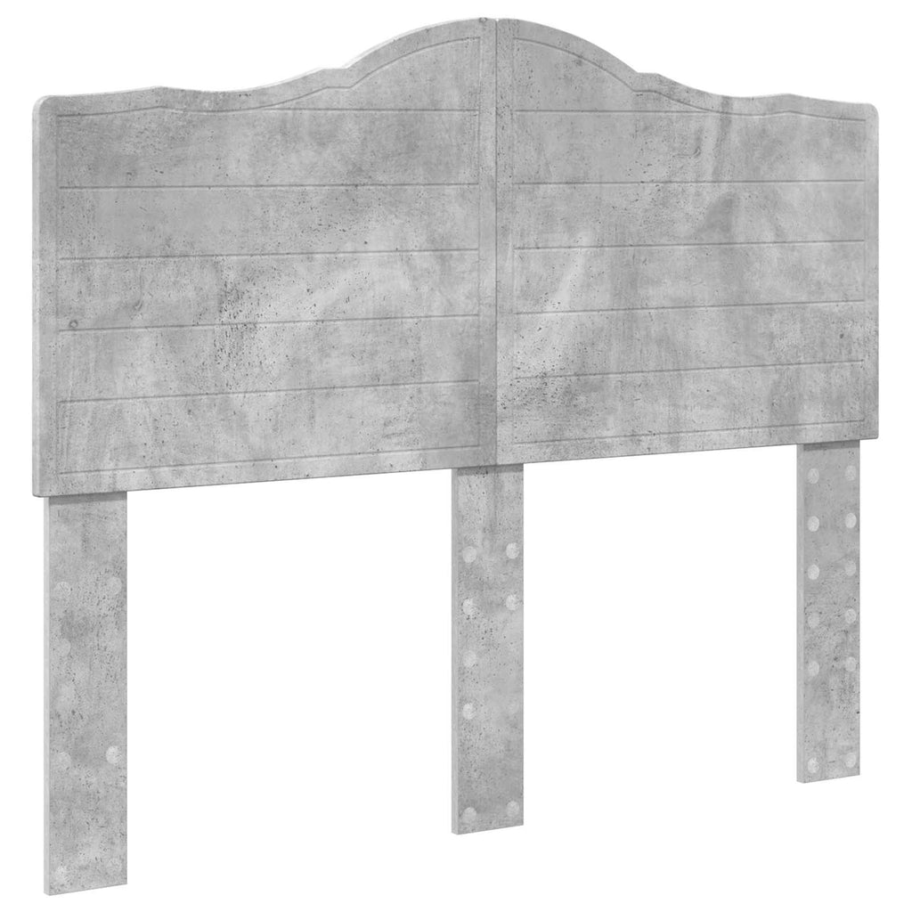 Bettrahmen mit Kopfteil Betongrau 135 x 190 cm Ingenieurs Holz