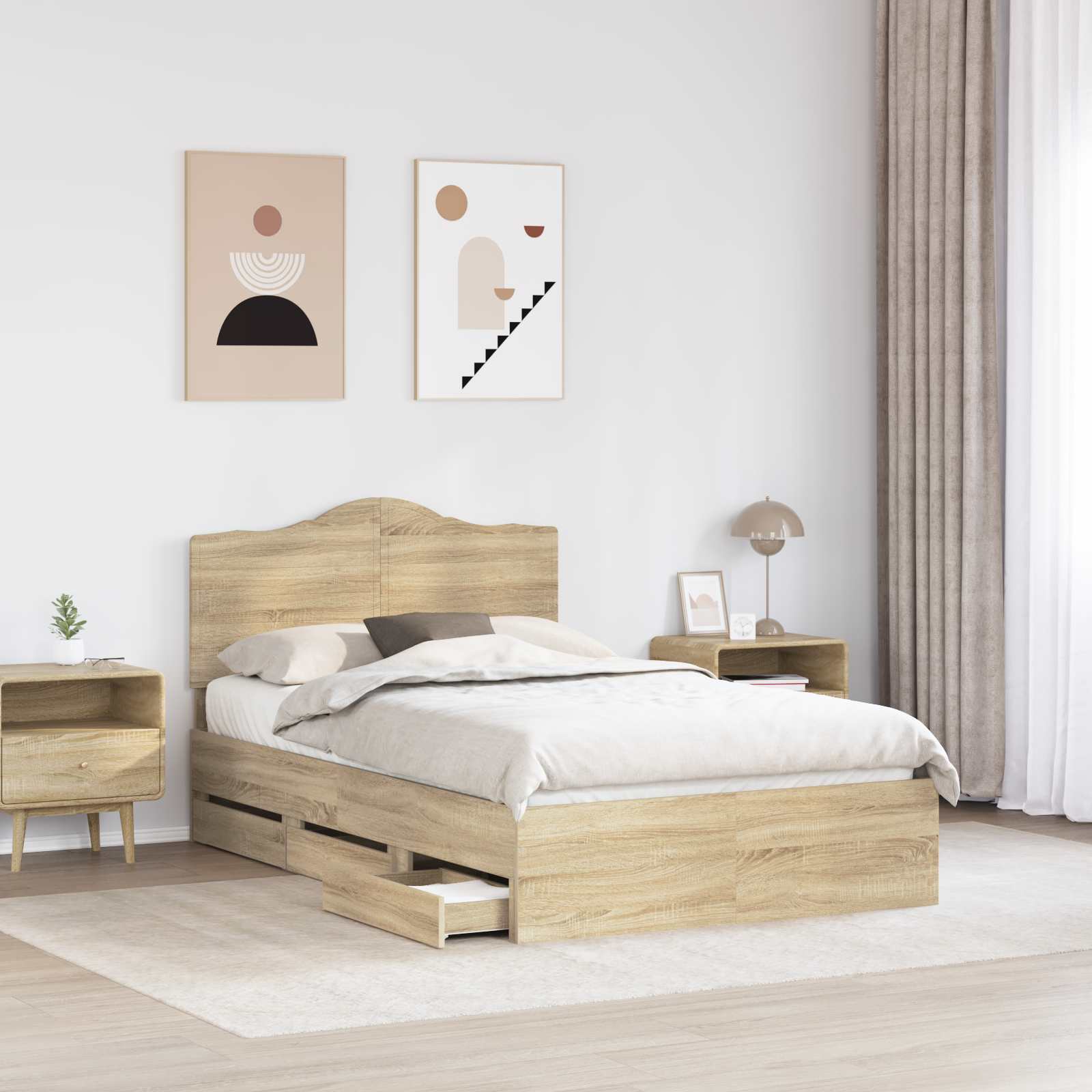 Bettrahmen Sonoma-Eiche 120 x 200 cm Ingenieurs Holz