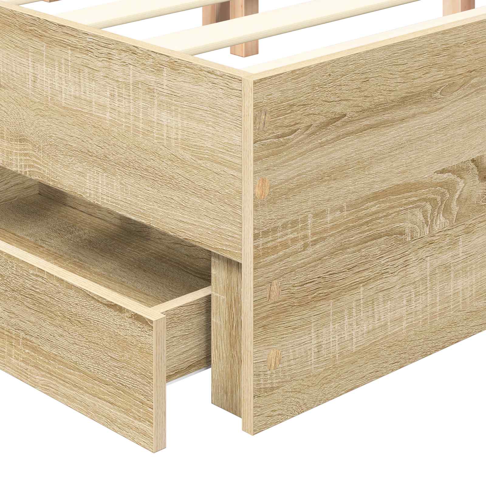 Bettrahmen Sonoma-Eiche 120 x 190 cm Ingenieurs Holz