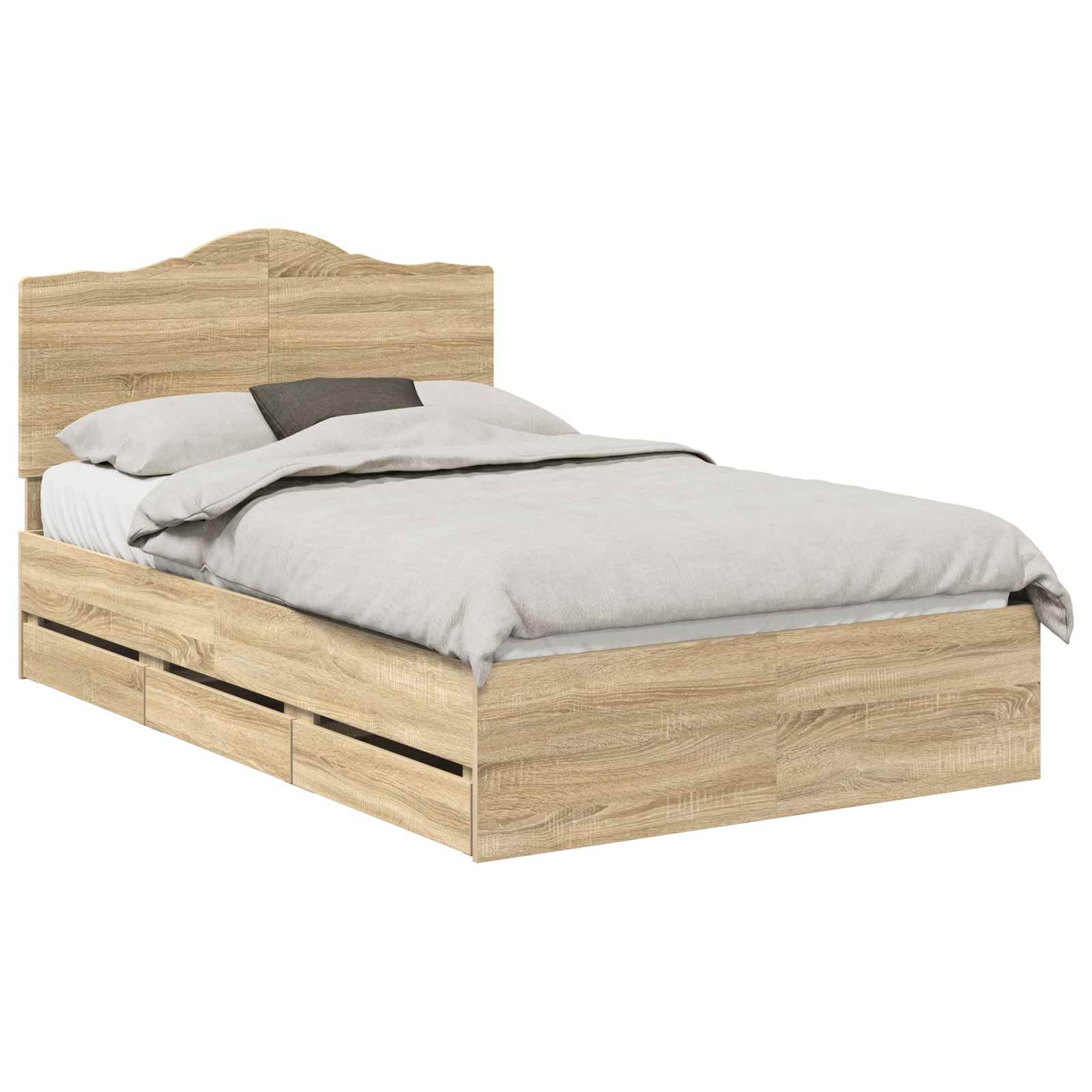Bettrahmen Sonoma-Eiche 120 x 190 cm Ingenieurs Holz