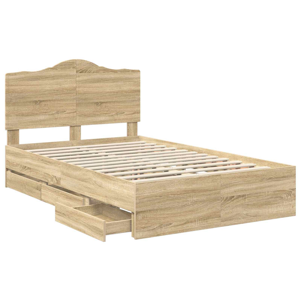 Bettrahmen Sonoma-Eiche 120 x 190 cm Ingenieurs Holz