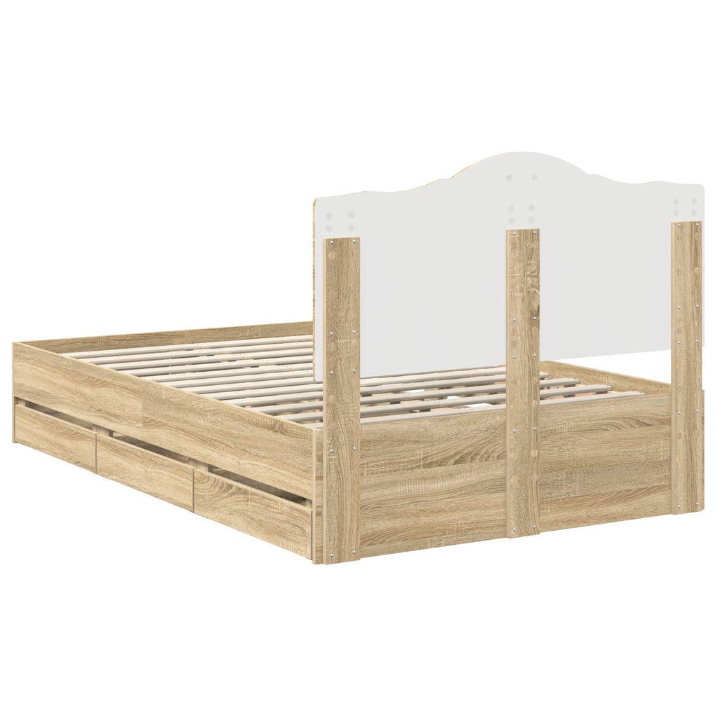 Bettrahmen Sonoma-Eiche 120 x 190 cm Ingenieurs Holz