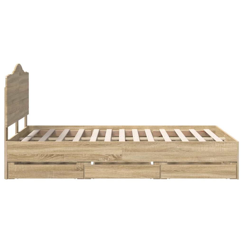 Bettrahmen Sonoma-Eiche 120 x 190 cm Ingenieurs Holz