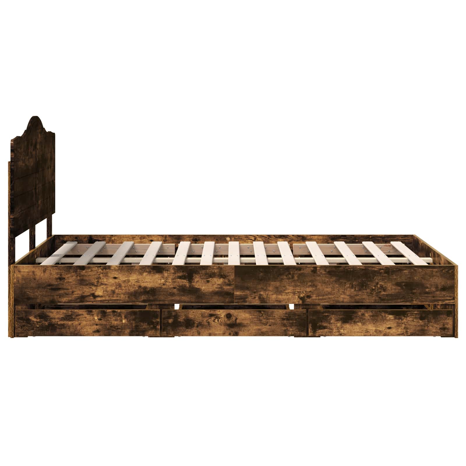 Bettrahmen Geräucherte Eiche 120 x 190 cm Ingenieurs Holz