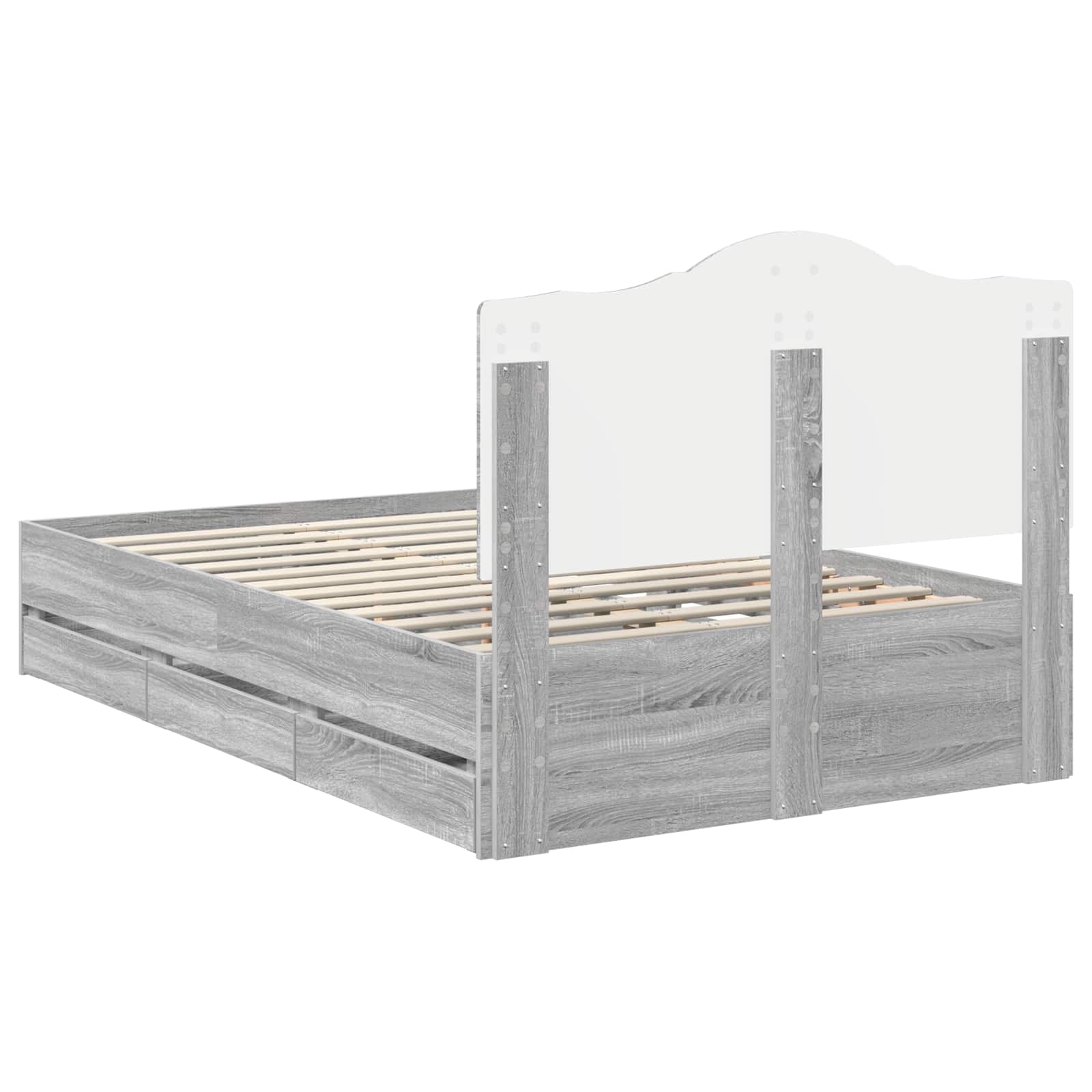 Bettrahmen Graues Sonoma 120 x 190 cm Ingenieurs Holz