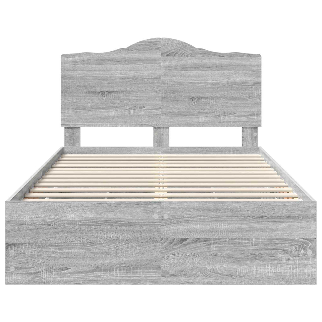Bettrahmen Graues Sonoma 120 x 190 cm Ingenieurs Holz