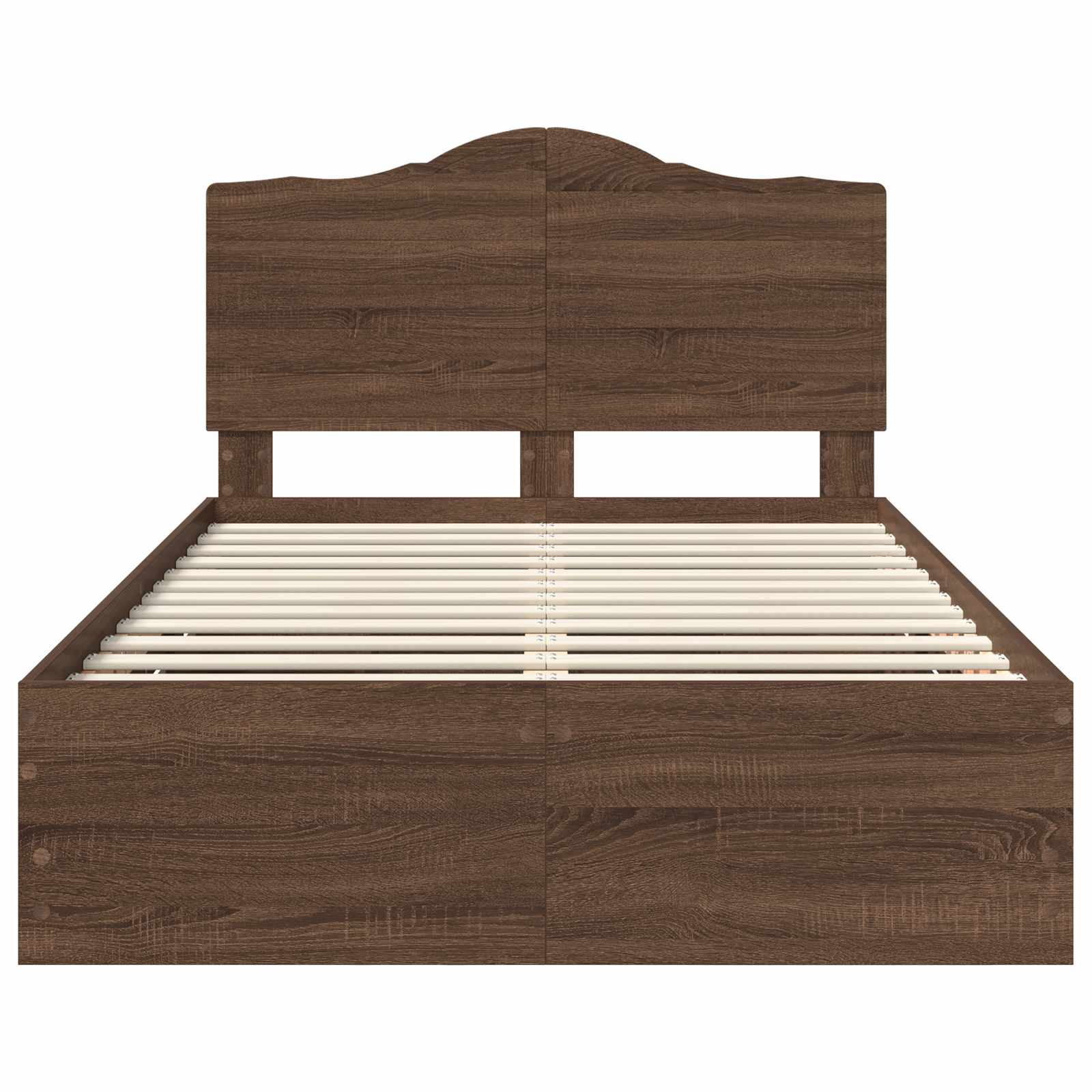 Bettrahmen Braun Eichen-Optik 120 x 190 cm Ingenieurs Holz