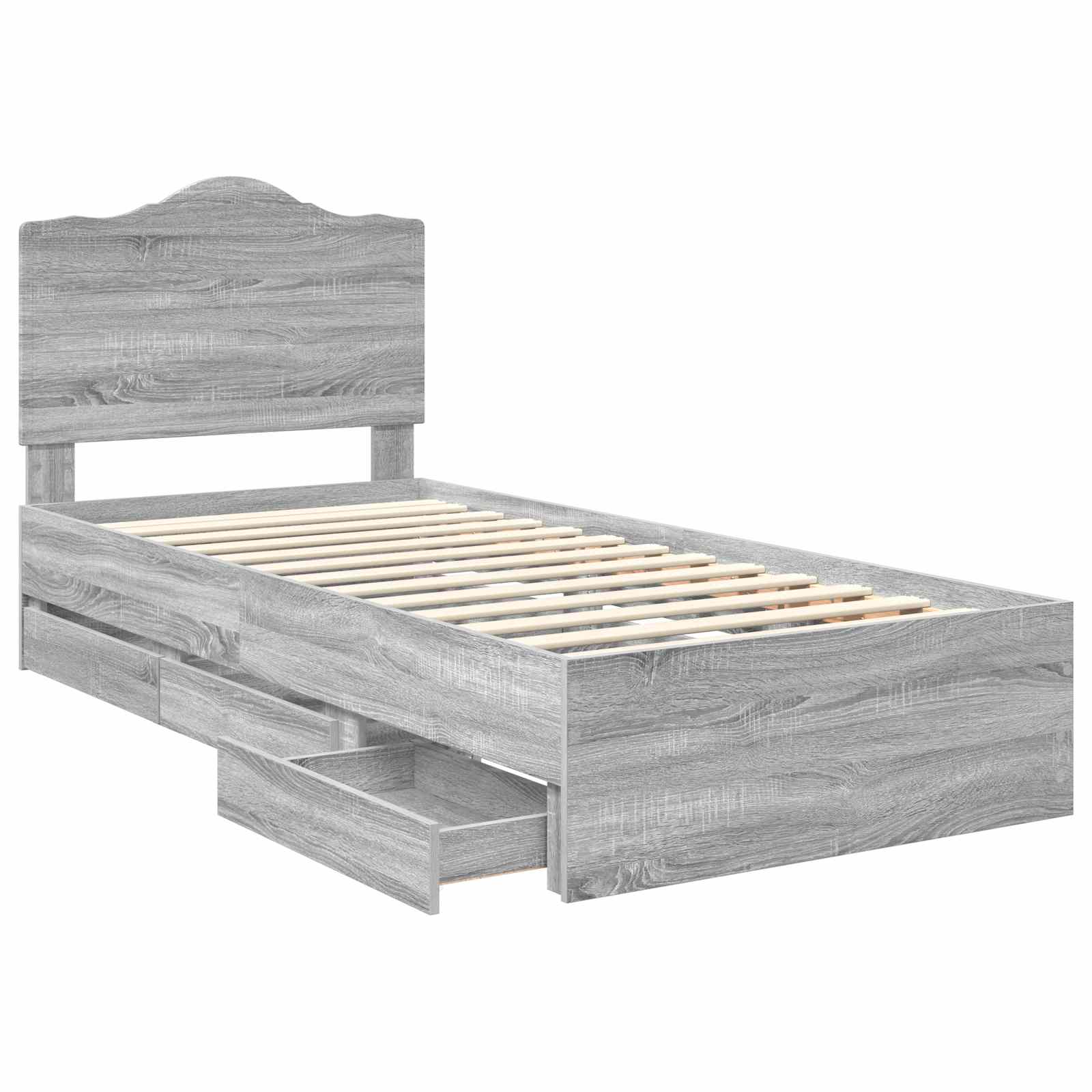 Bettrahmen Graues Sonoma 100 x 200 cm Ingenieurs Holz