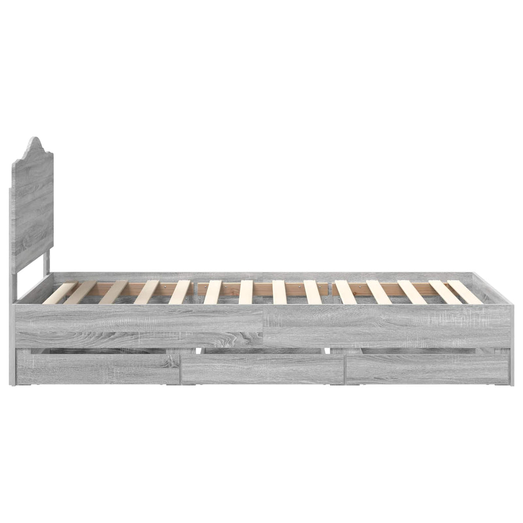 Bettrahmen Graues Sonoma 100 x 200 cm Ingenieurs Holz