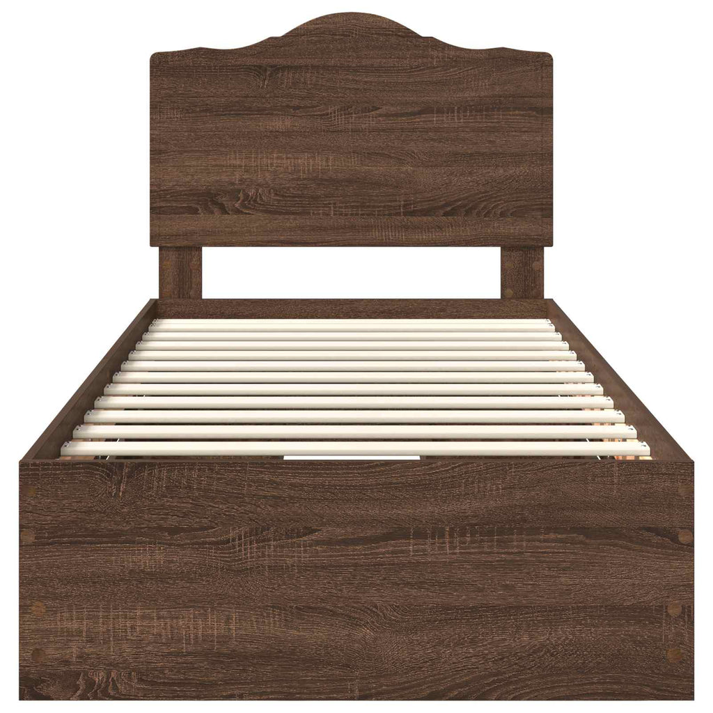 Bettrahmen Braun Eichen-Optik 100 x 200 cm Ingenieurs Holz