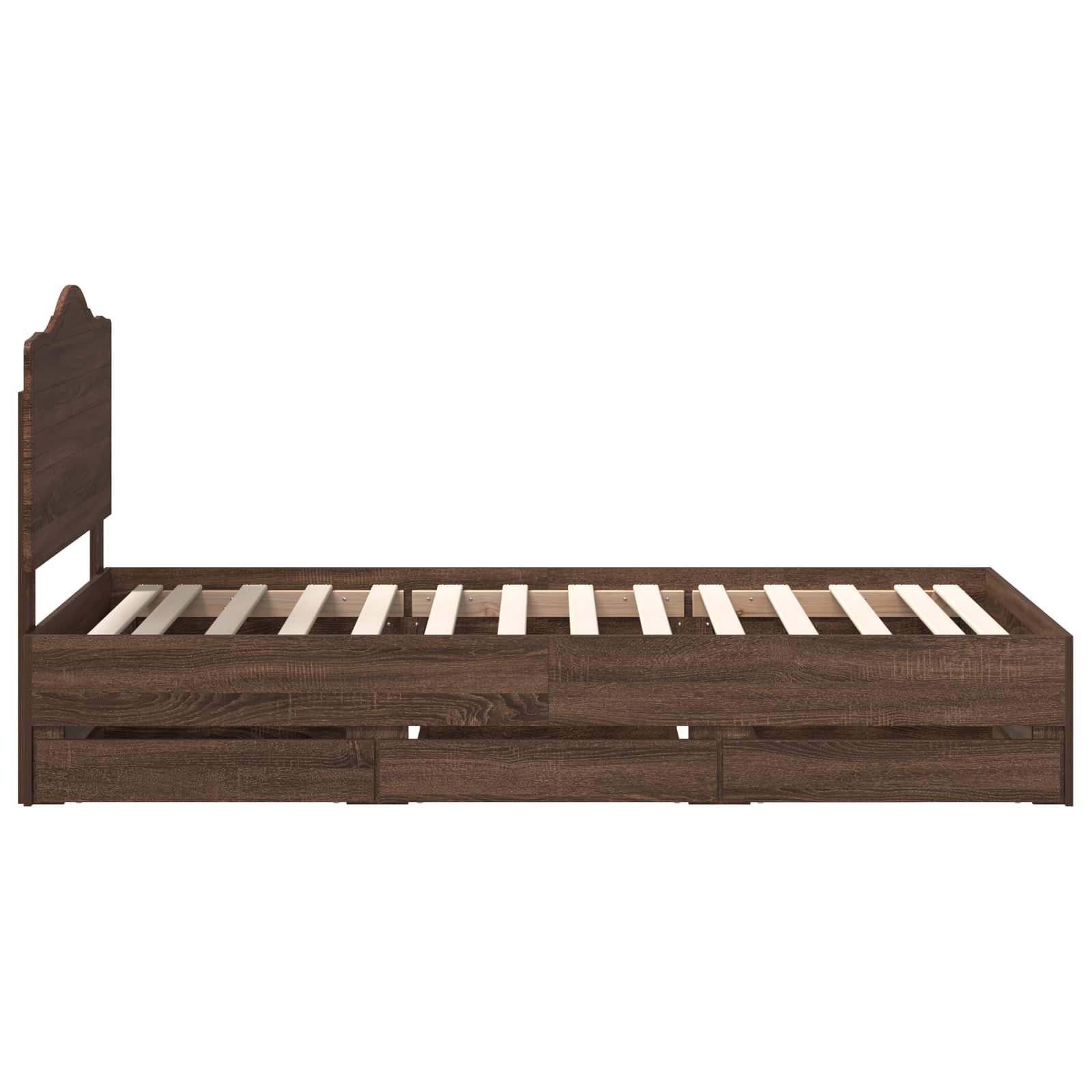 Bettrahmen Braun Eichen-Optik 100 x 200 cm Ingenieurs Holz