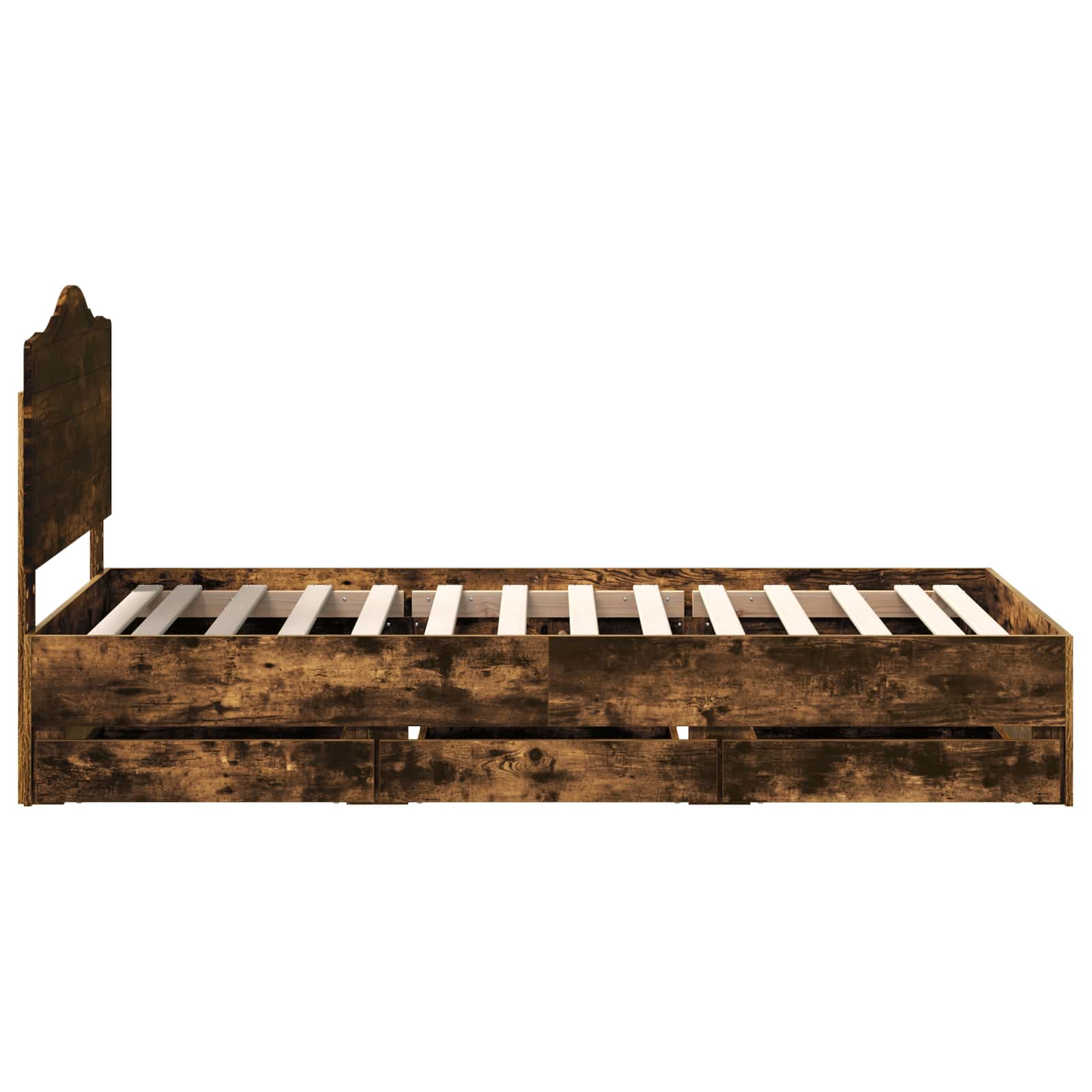 Bettrahmen Geräucherte Eiche 90 x 200 cm Ingenieurs Holz