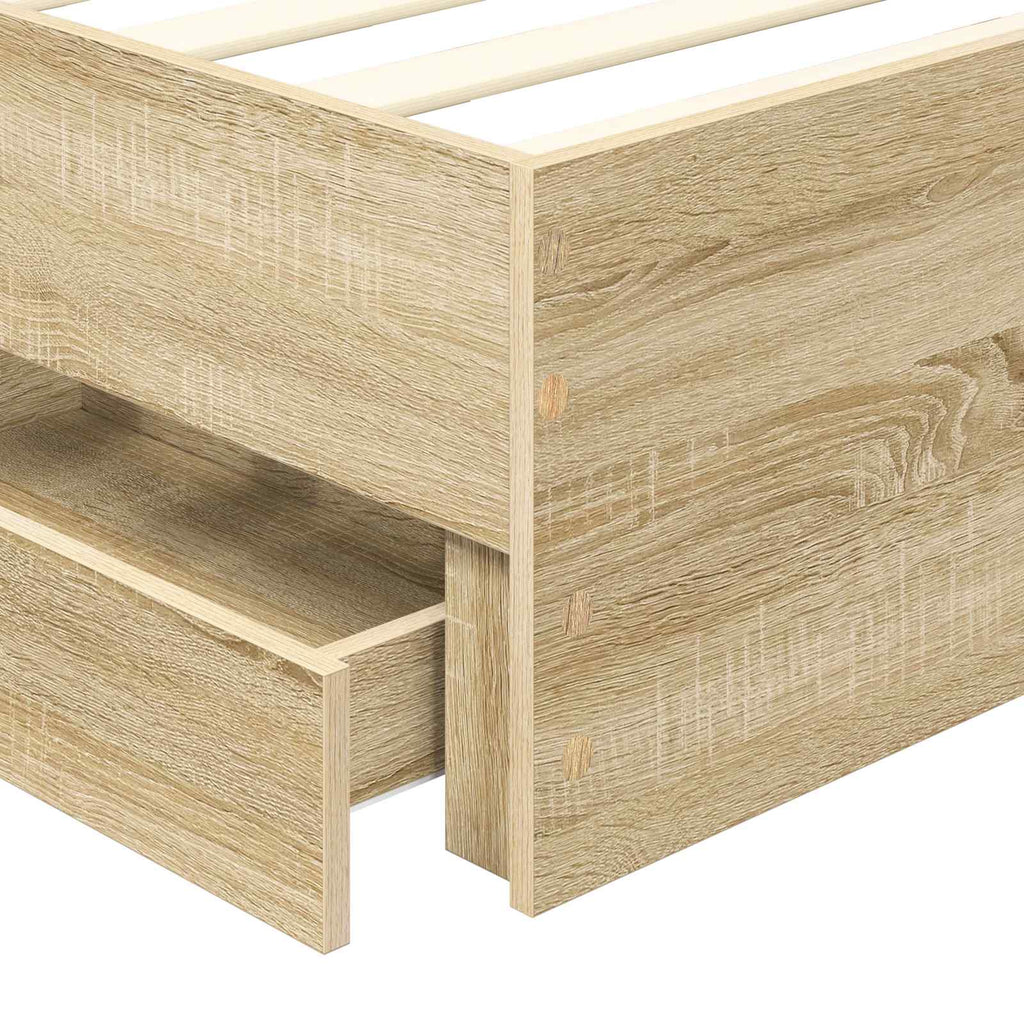 Bettrahmen Sonoma-Eiche 90 x 190 cm Ingenieurs Holz