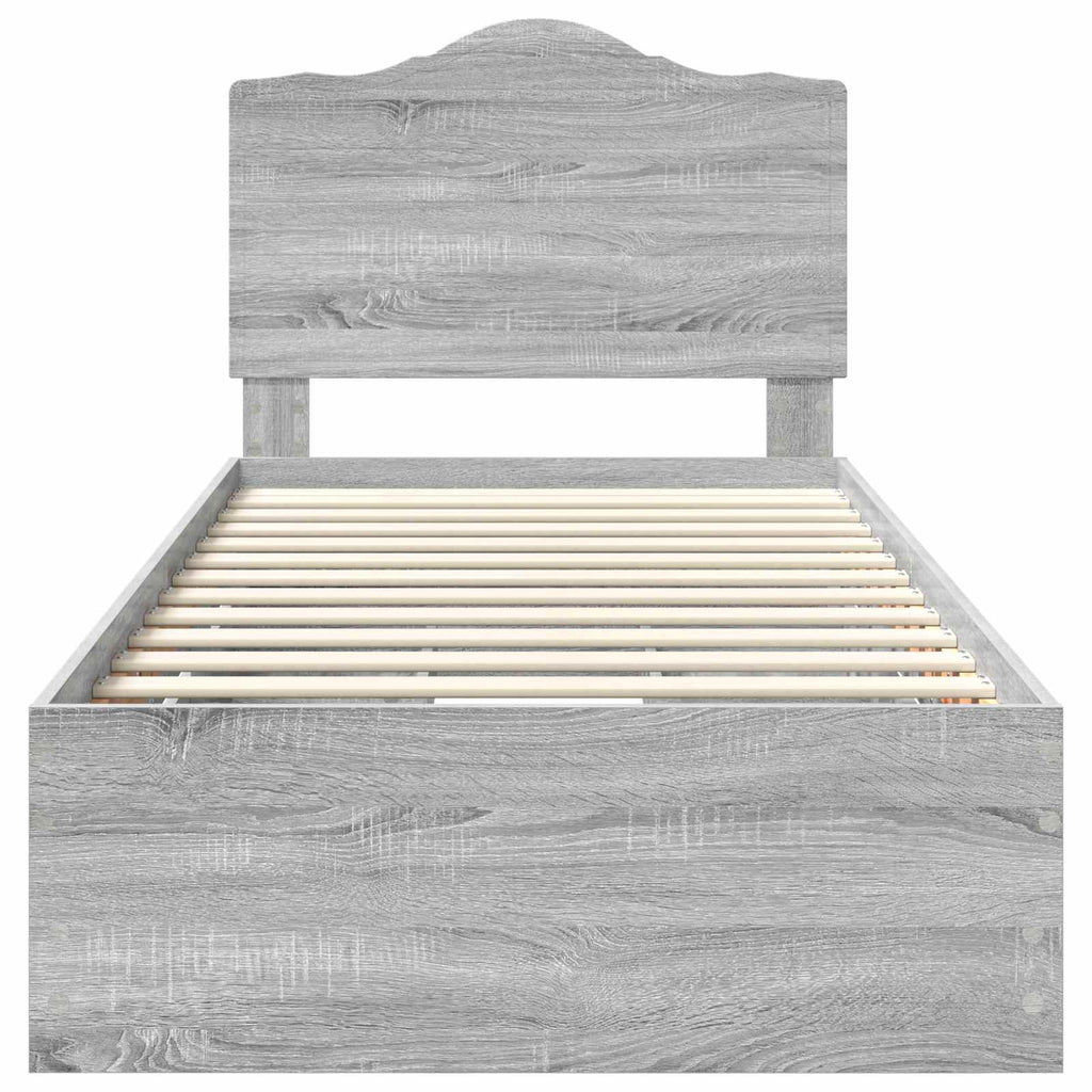 Bettrahmen Graues Sonoma 90 x 190 cm Ingenieurs Holz